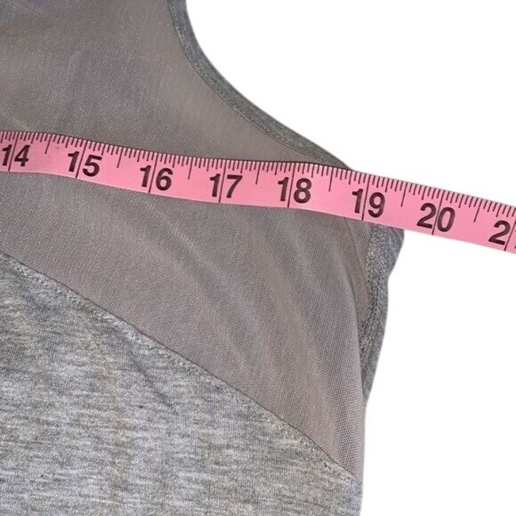 Gray Mesh Back Heathered Tank Top Lightweight Breathable Yoga Activewe - Picture 8 of 9